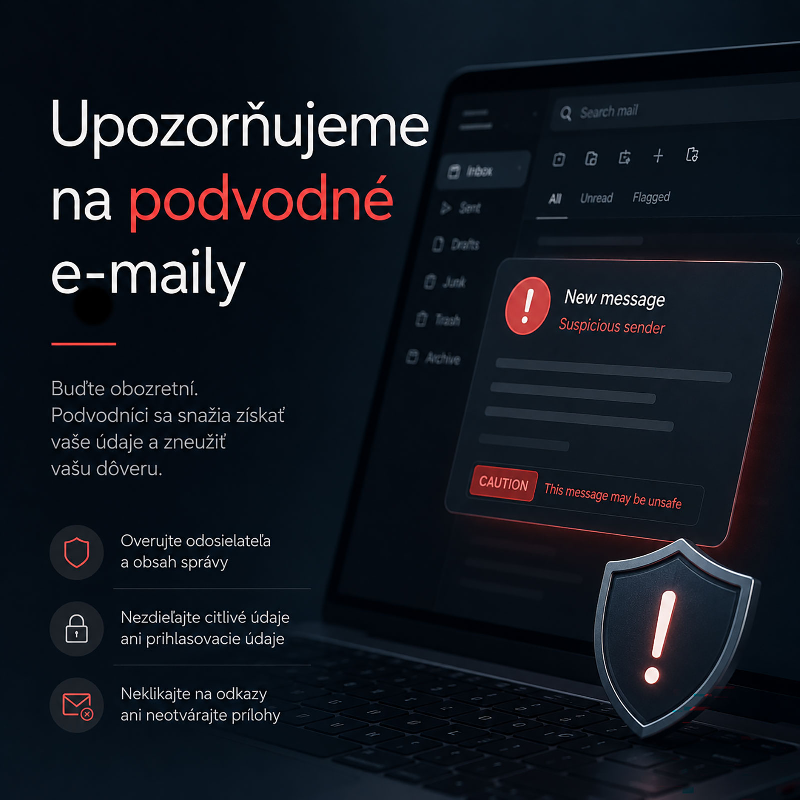 Upozorňujeme na podvodné e-maily